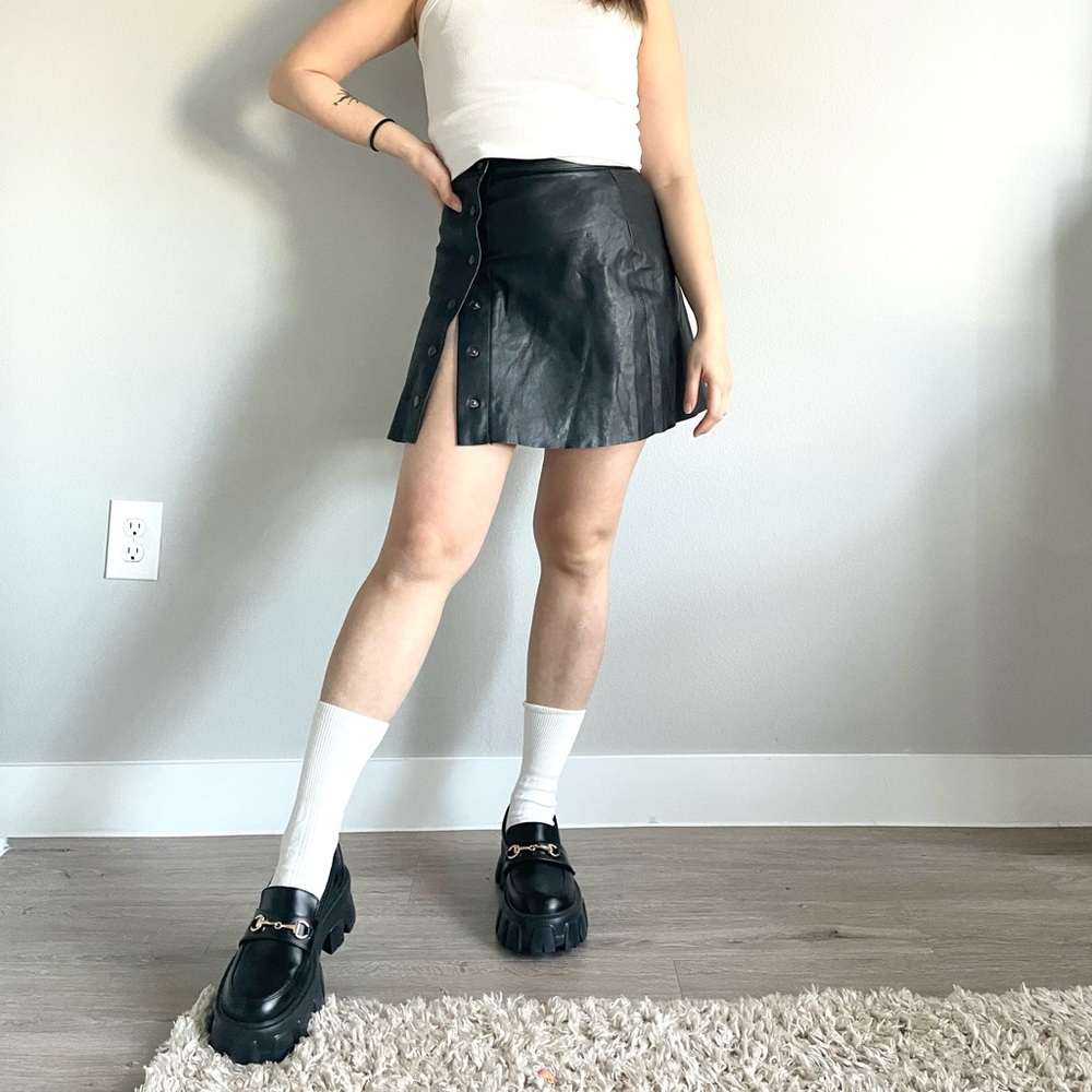Faux Leather Black Skirt